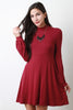 Mock Neck Long Sleeve Dress