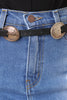 Round Etched Double Buckle Belt