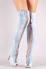 Liliana Denim Lace Up Stiletto Heeled Over-The-Knee Boots