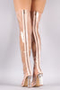 Lucite Pointy Toe Chunky Heeled Over-The-Knee Boots