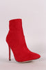 Suede Pointy Toe Stiletto Booties