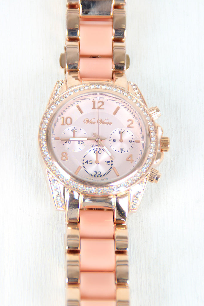 Chronograph Sparkly Rhinestone Watch