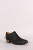 Qupid Slit Stacked Heel Booties