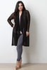 Mesh Long Sleeves Open Front Longline Cardigan