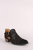 Qupid Suede Geo Cutout Buckled Booties