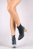 Velvet Pointy Toe Chunky Metallic Heeled Booties