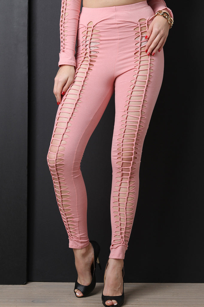 Braided Cutout High Waisted Leggings