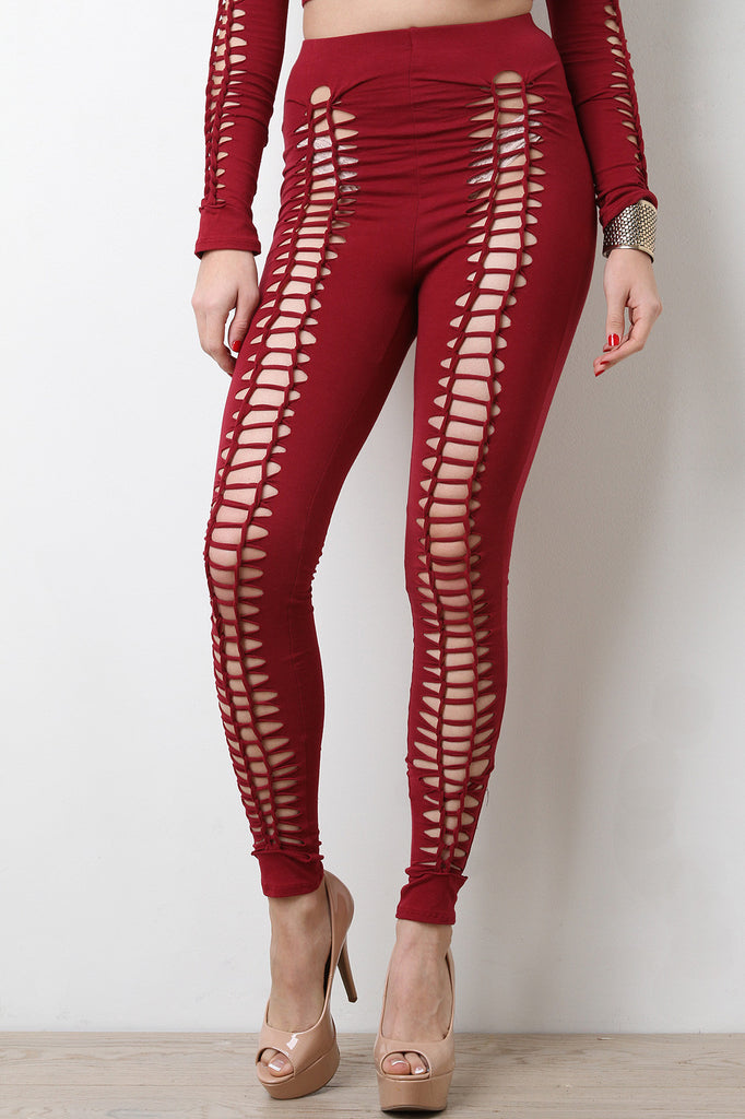 Braided Cutout High Waisted Leggings