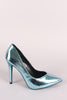 Qupid Metallic Pointy Toe Stiletto Pump