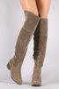 Breckelle Suede Slit Riding Over-The-Knee Boots