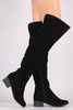 Breckelle Suede Slit Riding Over-The-Knee Boots