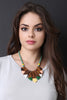 Geometric Wooden Beads Statement Necklace