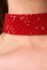 Wide Rhinestone Studded Choker Necklace