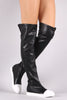 Contrast Cap Toe Over-The-Knee Sneaker Boots