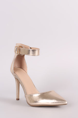 Breckelle Pointy Toe Ankle Strap Stiletto Pump