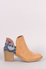 Qupid Tribal Cutout Chunky Heeled Booties