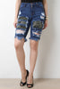 Camo Patched Denim Bermuda Shorts