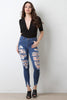 Distress Hem Skinny Jeans